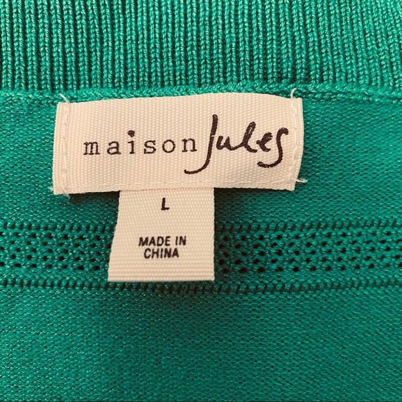 Maison Jules Tops Maison Jules Green Knit Top Wpuff Sleeves Poshmark